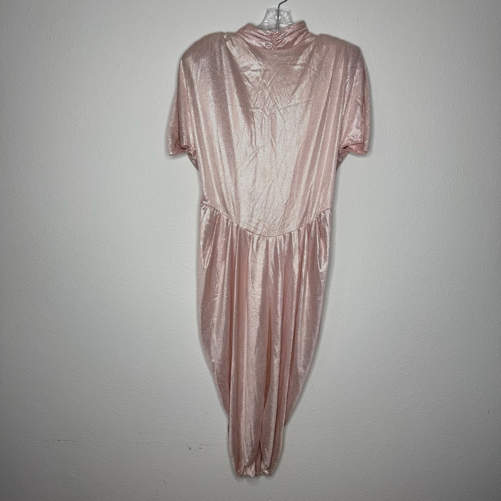 DQ Fashions LTD Pink & Silver Vintage Dress Womens Size 15/16 - See Measurements